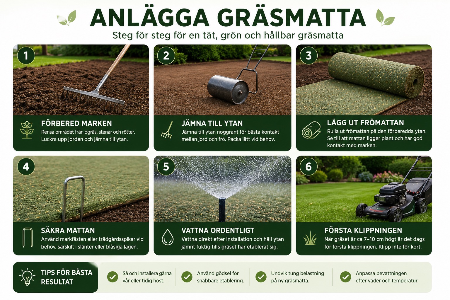 Anlägga gräsmatta – steg för steg för bästa resultat