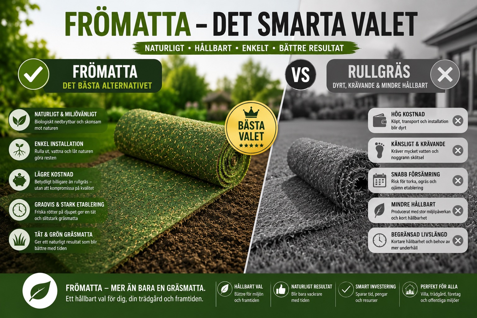 Frömatta vs rullgräs