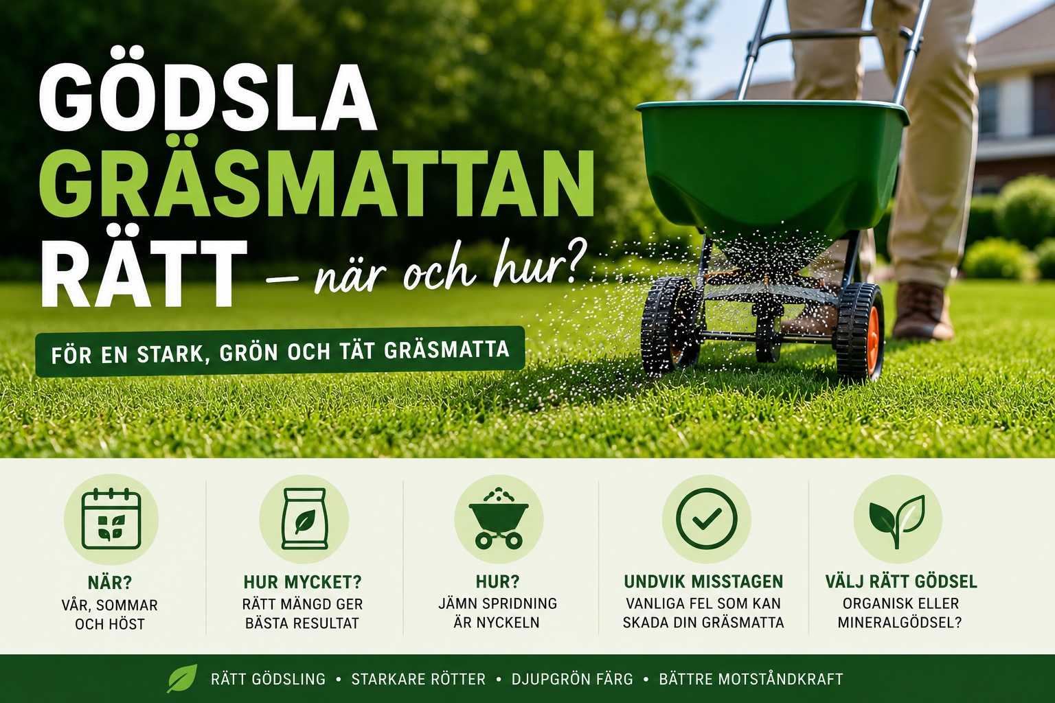 Gödsla gräsmattan rätt – när och hur?